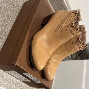 Coach Tan Woven Ankle Booties